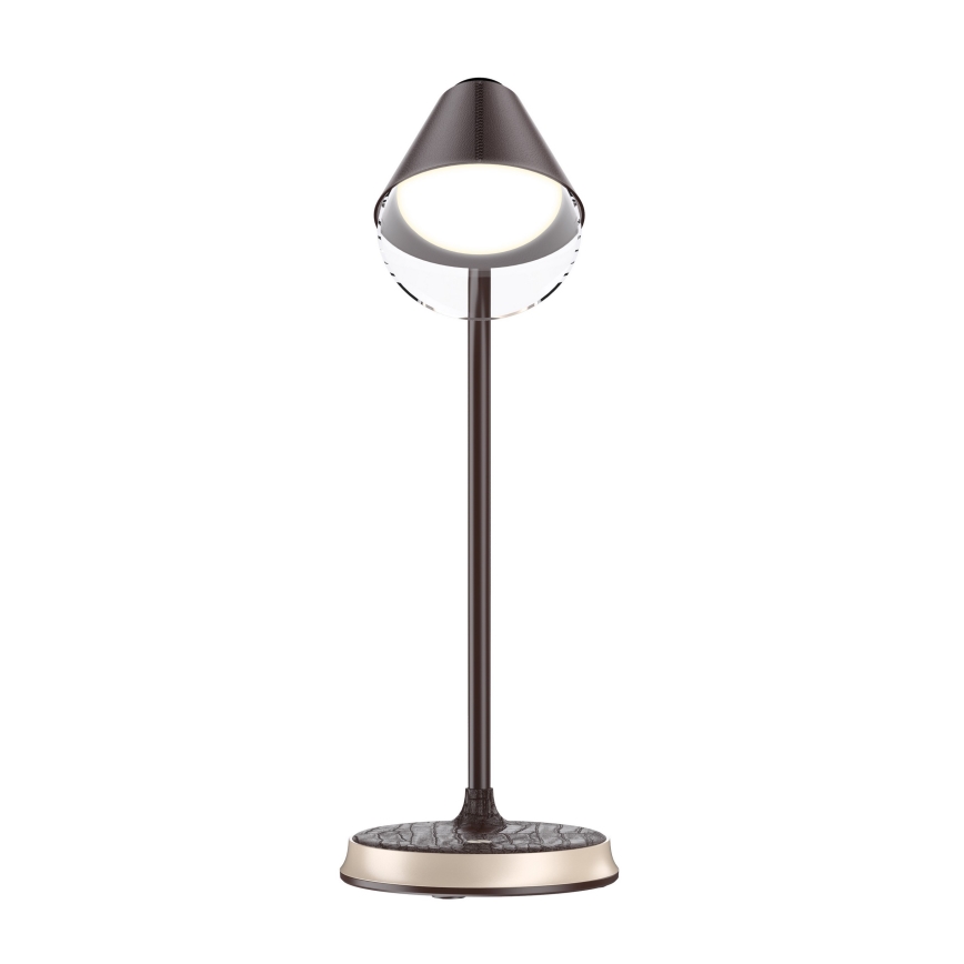 Lâmpada de mesa LED regulável com carregamento sem fio FINCH LED/9W/12/230V castanho/dourado