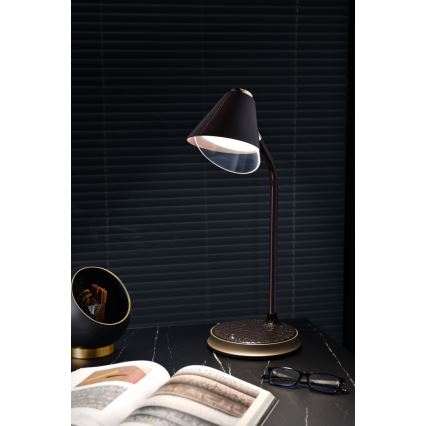 Candeeiro de mesa LED com regulação e carregamento sem fios FINCH LED/9W/12/230V cinzento/cromado brilhante