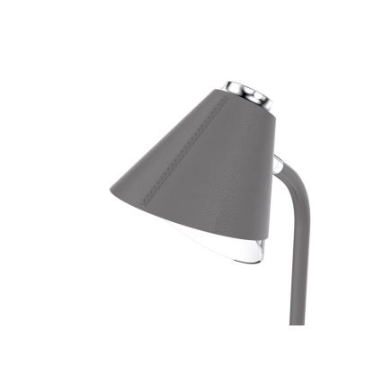 Candeeiro de mesa LED com regulação e carregamento sem fios FINCH LED/9W/12/230V cinzento/cromado brilhante