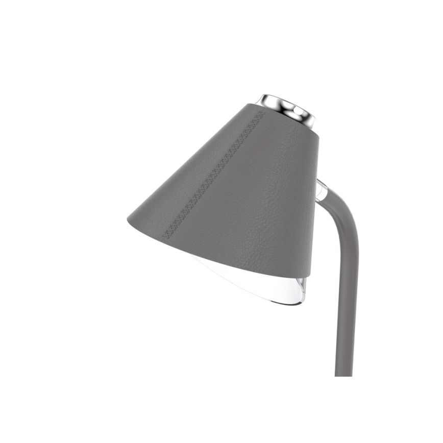 Candeeiro de mesa LED com regulação e carregamento sem fios FINCH LED/9W/12/230V cinzento/cromado brilhante