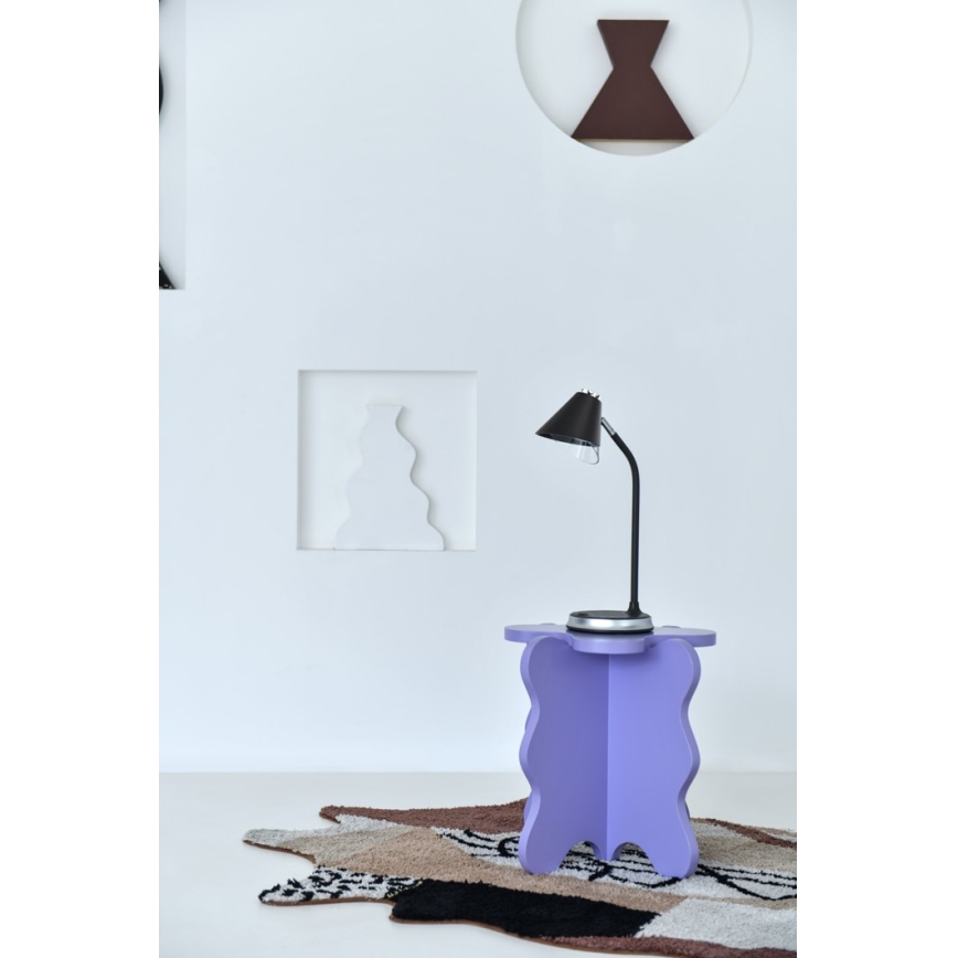 Lâmpada de mesa LED regulável com carregamento sem fio FINCH LED/9W/12/230V cinza/cromado brilhante