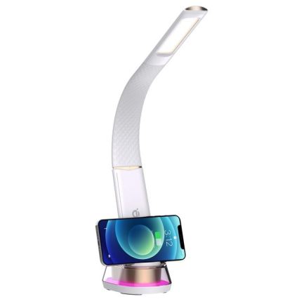 Candeeiro de mesa LED RGB com regulação e carregamento sem fios CORELLA LED/7W/12/230V branco