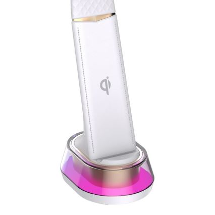 Candeeiro de mesa LED RGB com regulação e carregamento sem fios CORELLA LED/7W/12/230V branco