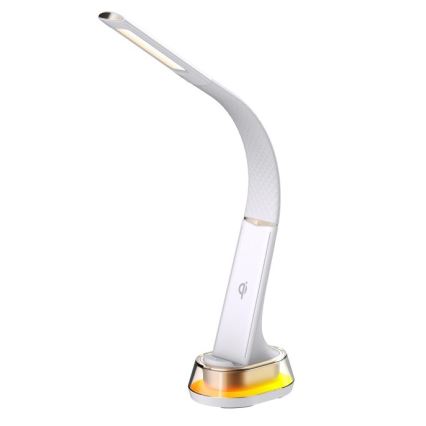 Candeeiro de mesa LED RGB com regulação e carregamento sem fios CORELLA LED/7W/12/230V branco