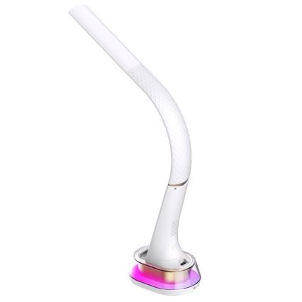Lâmpada de mesa LED RGB regulável com carregamento sem fio CORELLA LED/7W/12/230V branca