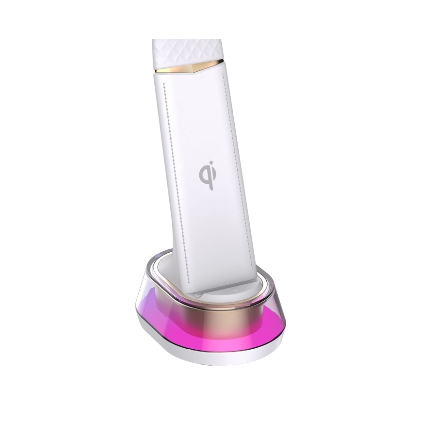 Lâmpada de mesa LED RGB regulável com carregamento sem fio CORELLA LED/7W/12/230V branca