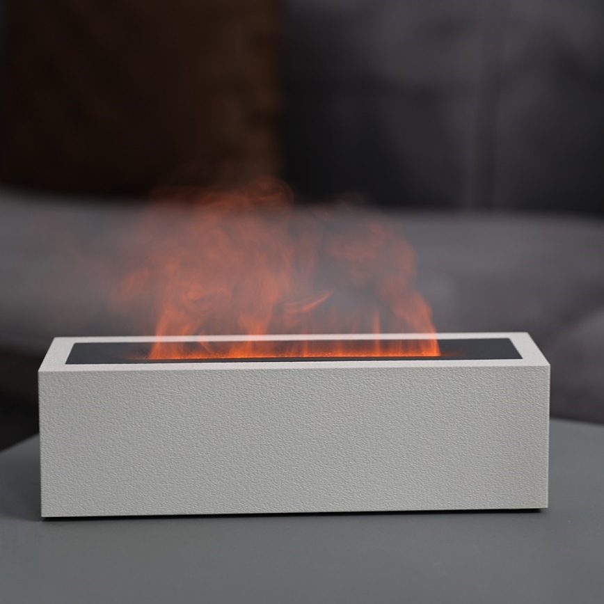 LED Difusor de aroma e humidificador de ar com imitação de chama LED/10W/5V