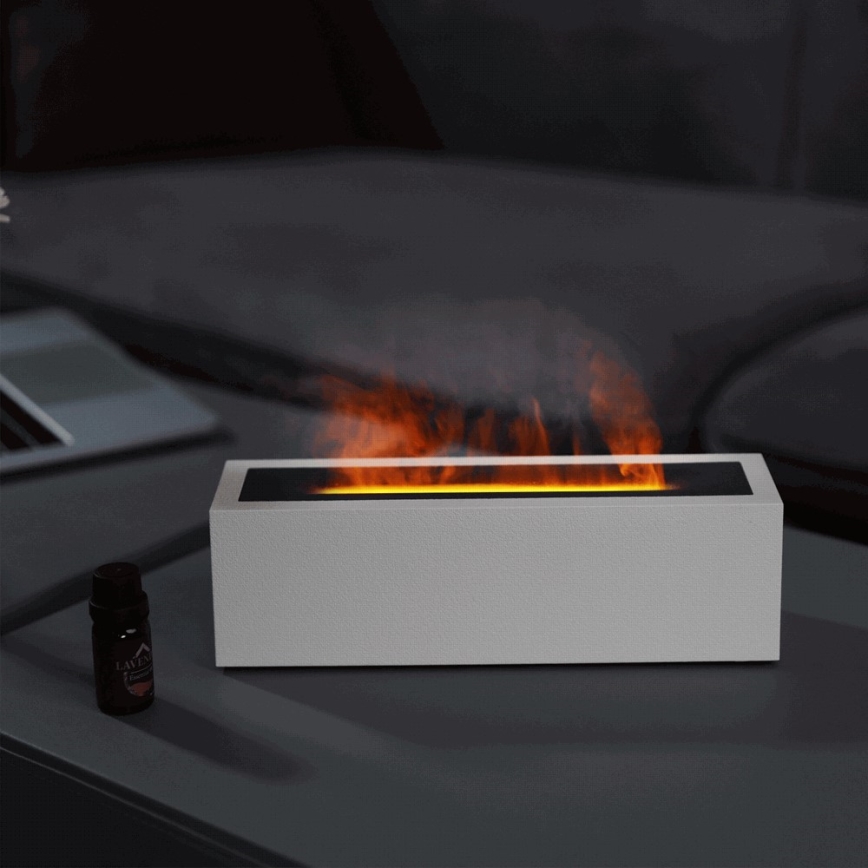 LED Difusor de aroma e humidificador de ar com imitação de chama LED/10W/5V