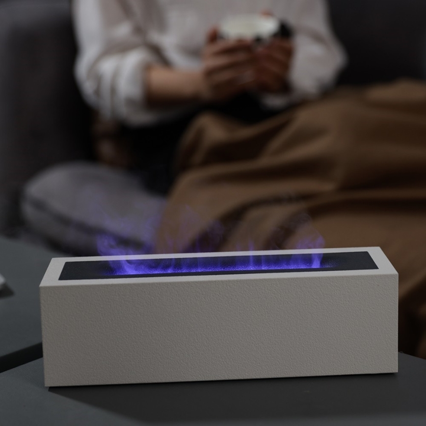 LED Difusor de aroma e humidificador de ar com imitação de chama LED/10W/5V