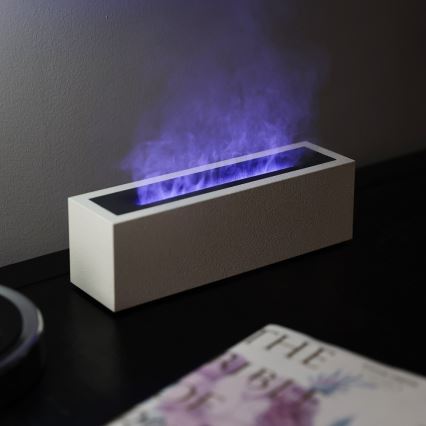 LED Difusor de aroma e humidificador de ar com imitação de chama LED/10W/5V
