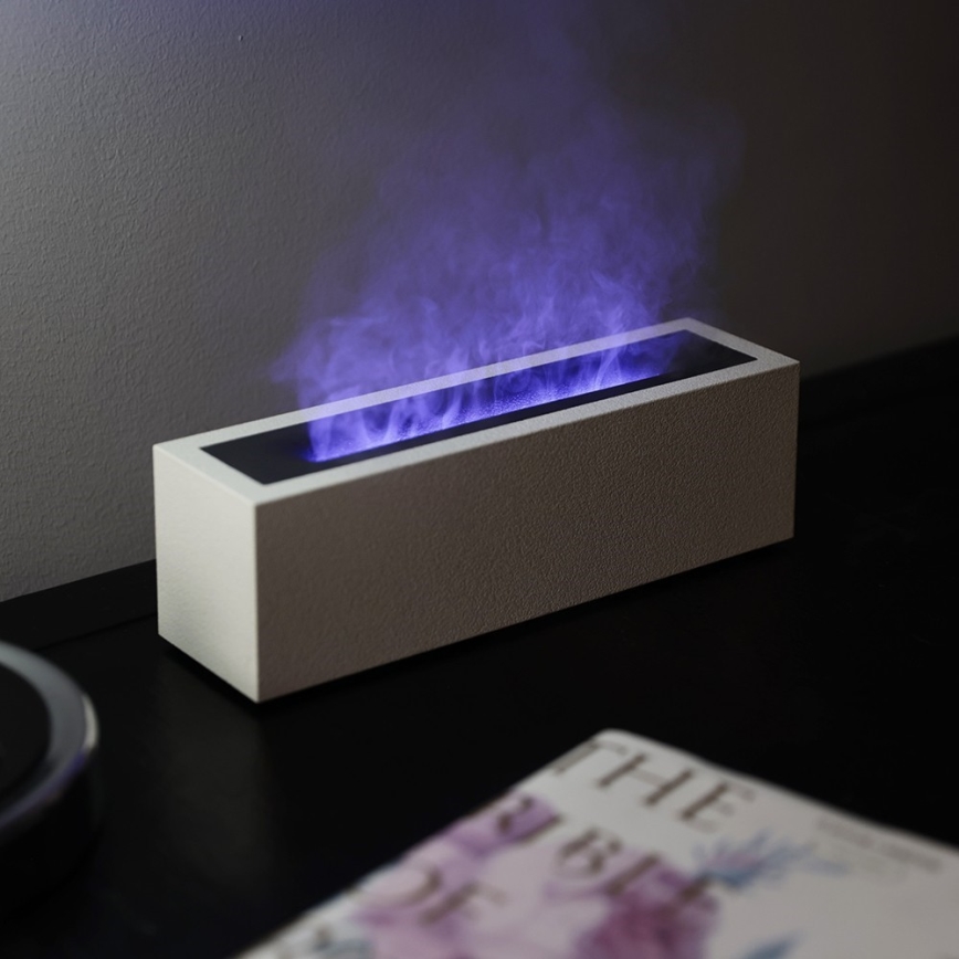 LED Difusor de aroma e humidificador de ar com imitação de chama LED/10W/5V