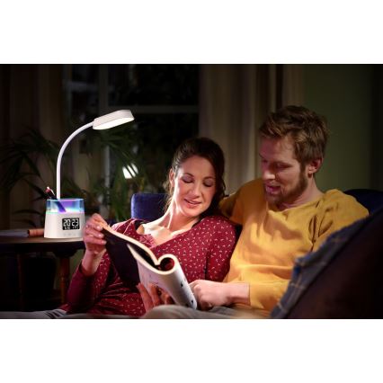 LED RGBW Candeeiro de mesa com regulação e porta-lápis FALCON LED/10W/5V