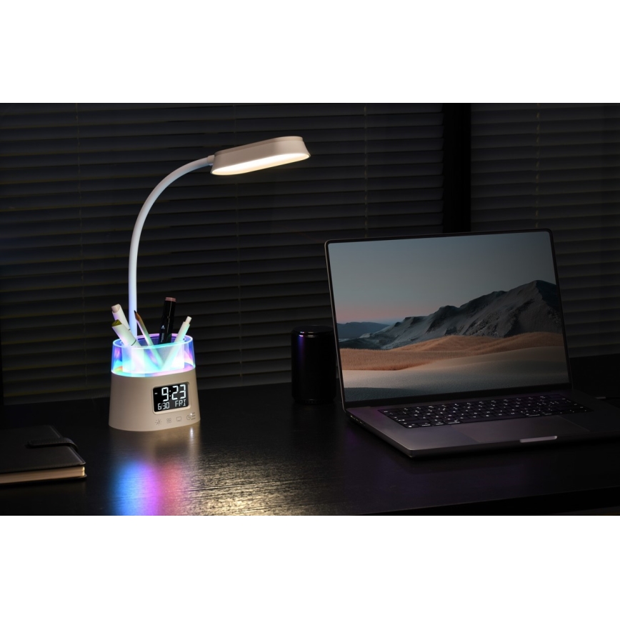 LED RGBW Candeeiro de mesa com regulação e porta-lápis FALCON LED/10W/5V