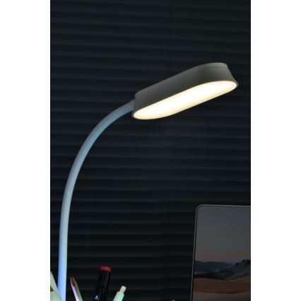 LED RGBW Candeeiro de mesa com regulação e porta-lápis FALCON LED/10W/5V