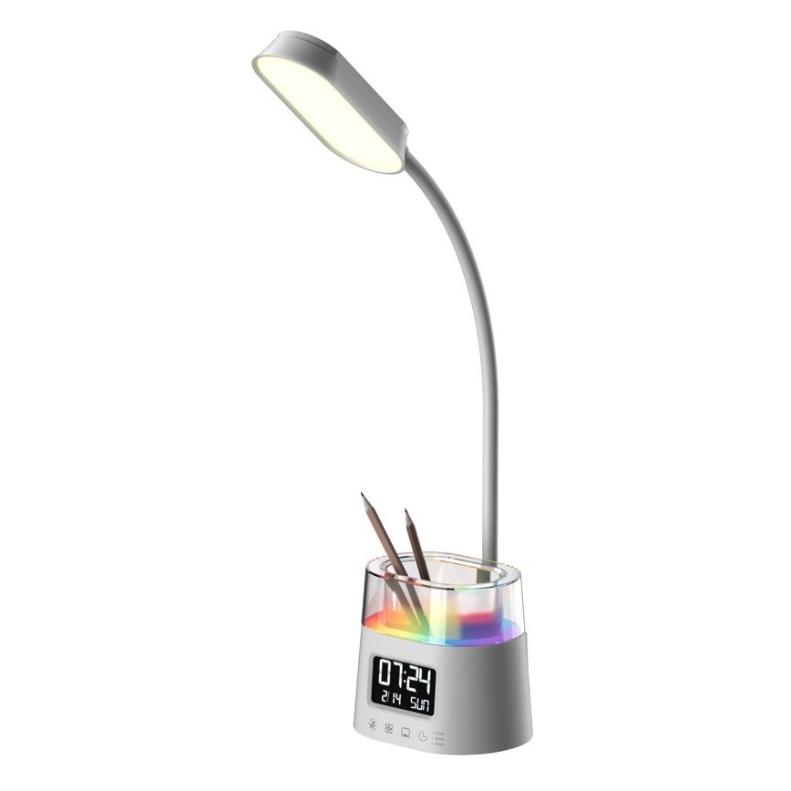 LED RGBW Candeeiro de mesa com regulação e porta-lápis FALCON LED/10W/5V