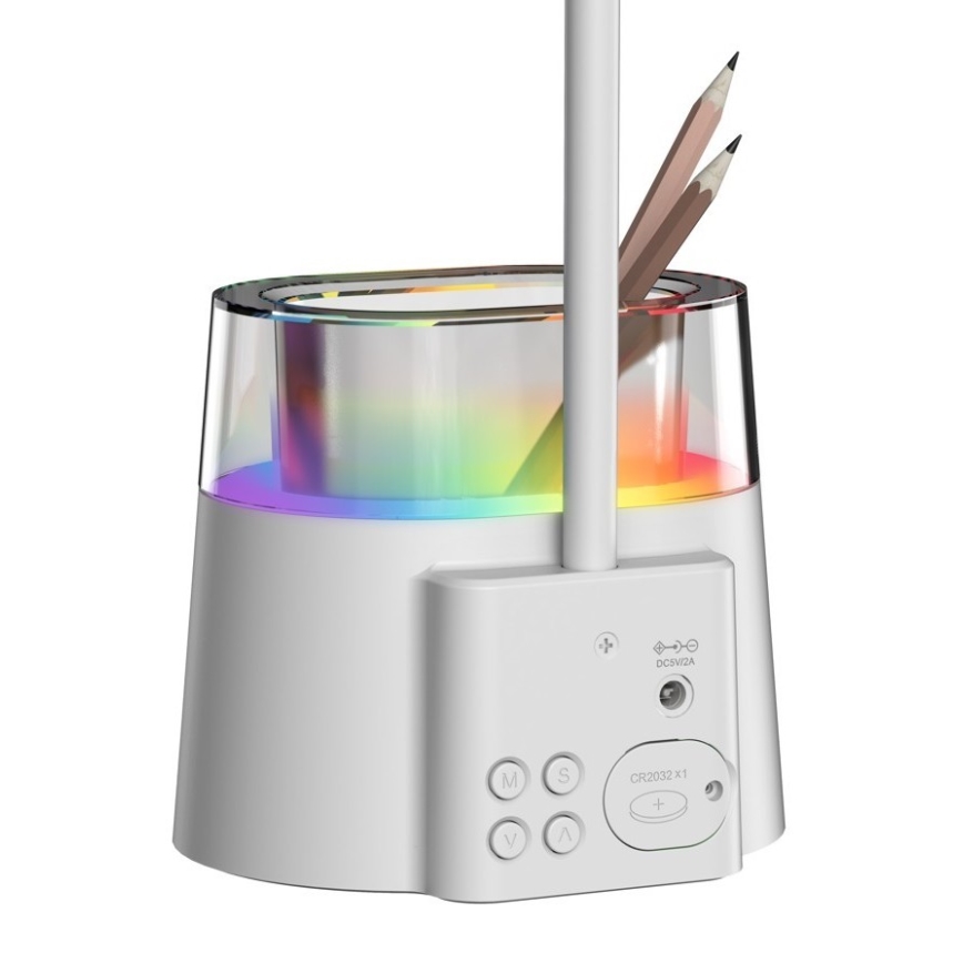 LED RGBW Candeeiro de mesa com regulação e porta-lápis FALCON LED/10W/5V