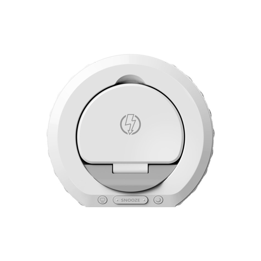 Despertador com visor LCD e sem fios Qi charger 27W/9V branco