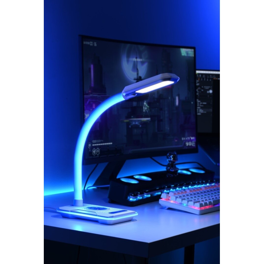 Candeeiro de mesa LED RGBW com regulação e carregamento Qi 30W/230V preto