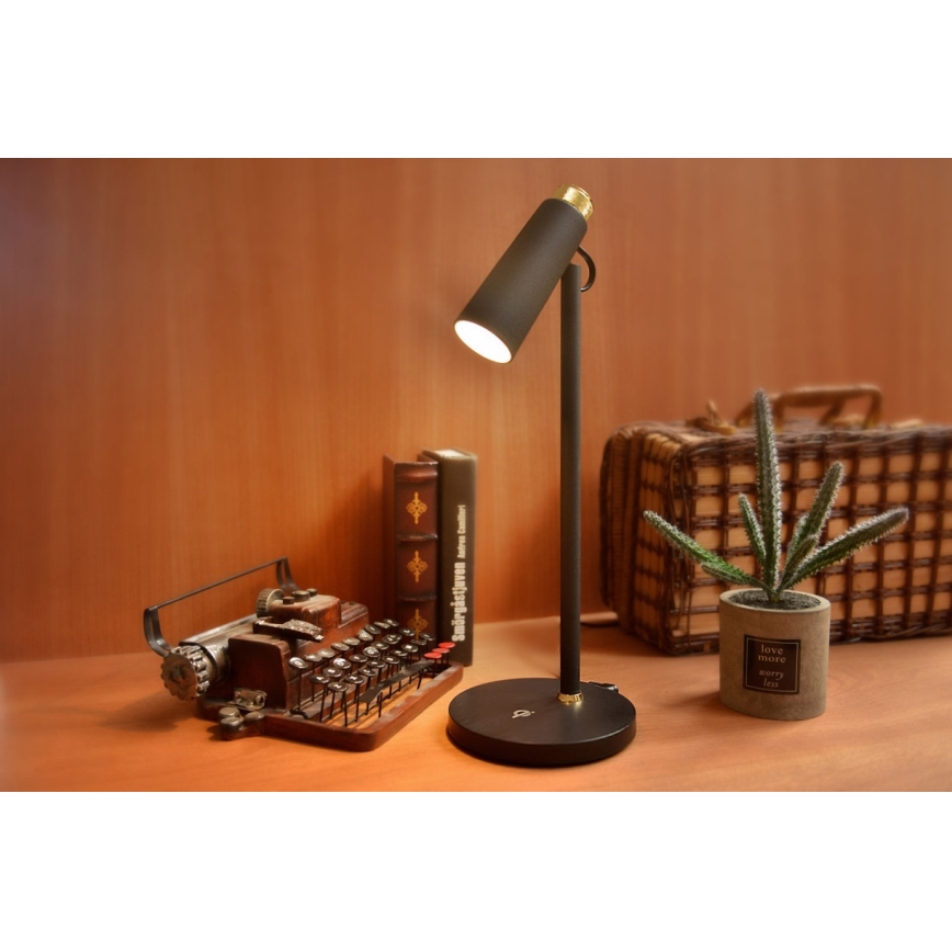 Candeeiro de mesa LED com regulação e carregamento sem fios TIT LED/12W/230V preto