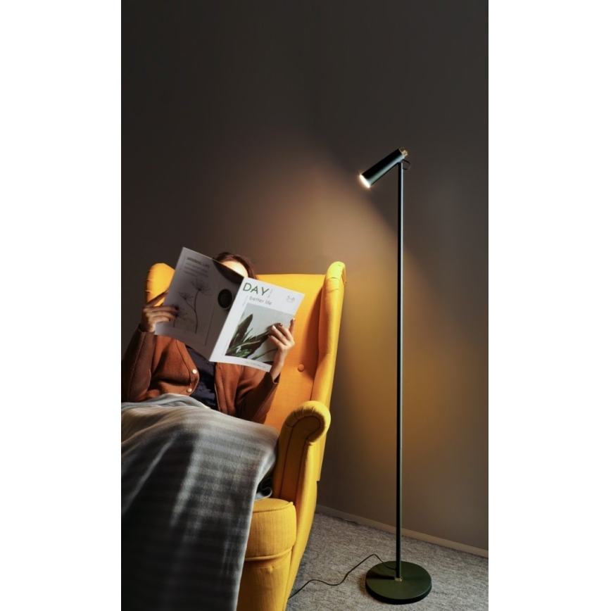 Candeeiro de chão LED com regulação TIT LED/6W/230V preto