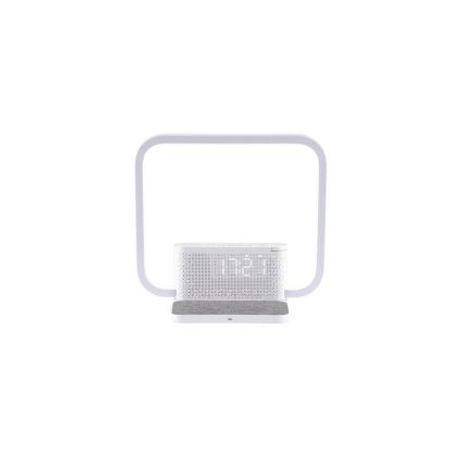 Candeeiro de mesa LED com regulação, despertador e carregamento sem fios LED/18W/230V branco