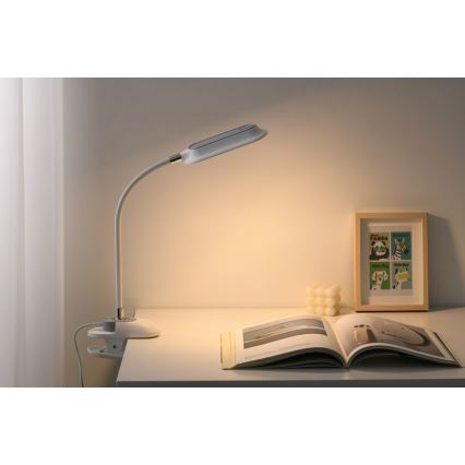 LED+CCT Lâmpada de mesa regulável com clip CLIP LED/7,5W/230V 3000/4200/5000K branca