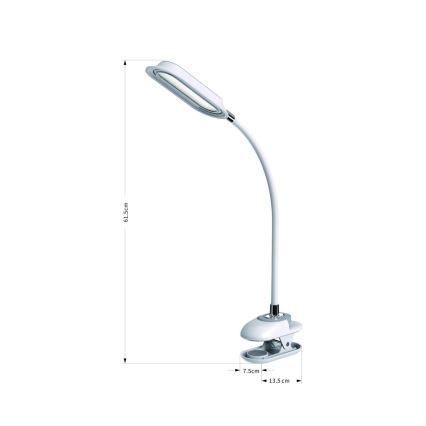 LED+CCT Lâmpada de mesa regulável com clip CLIP LED/7,5W/230V 3000/4200/5000K branca