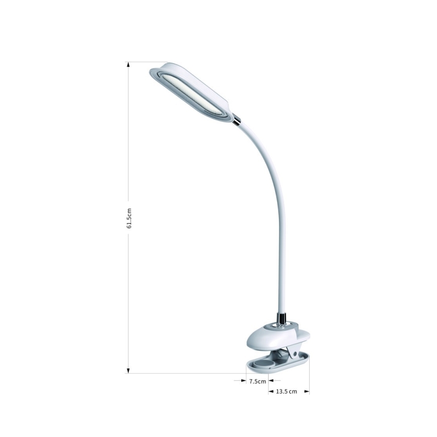 LED+CCT Lâmpada de mesa regulável com clip CLIP LED/7,5W/230V 3000/4200/5000K branca