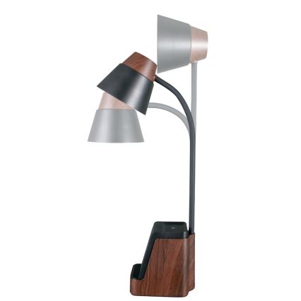 Candeeiro de mesa LED+CCT dimerizável com carregamento sem fios QI IDEAL LED/8W/230V 2700/4000/5000K castanho
