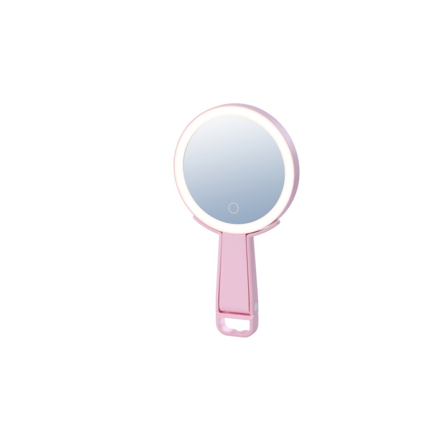 Immax 09102L - Espelho de maquilhagem dimerizável LED+CCT SWEET LED/3W/5V rosa