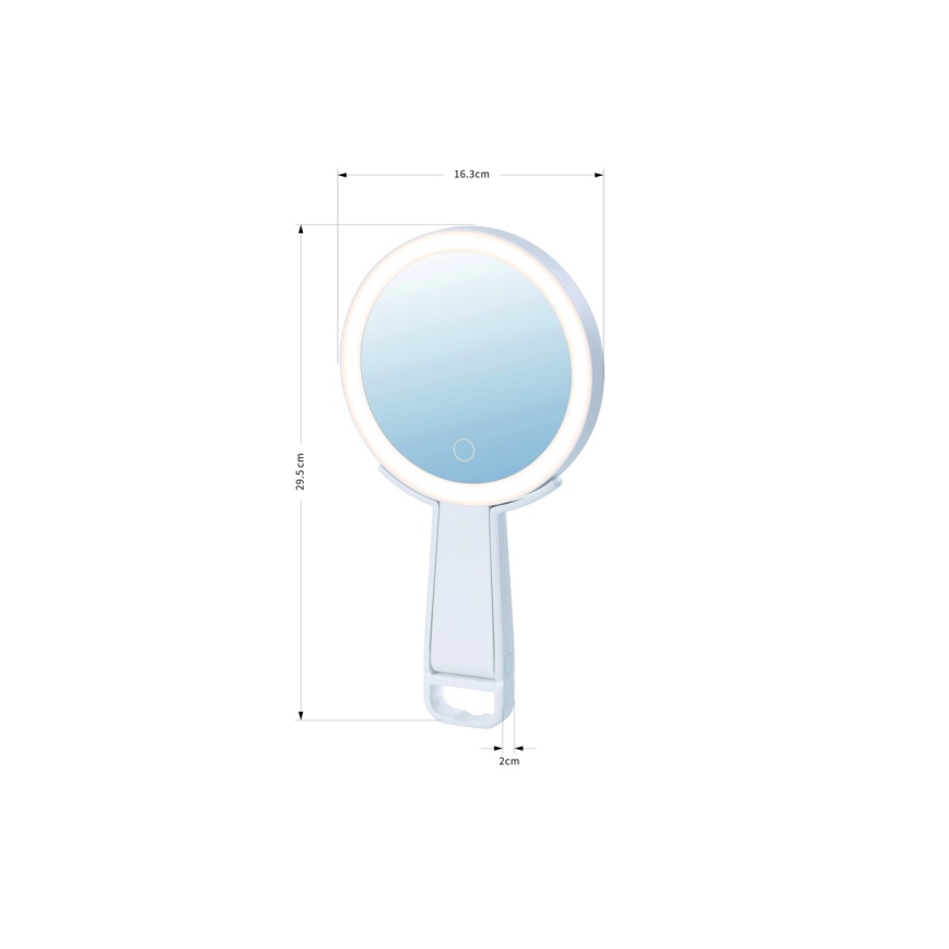 Immax 09103L - Espelho de maquilhagem dimerizável LED+CCT SWEET LED/3W/5V branco