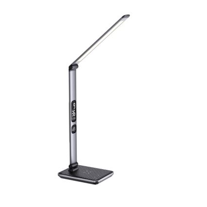 Candeeiro de mesa LED dimerizável LED/8,5W/230V com carregamento sem fios, prateado