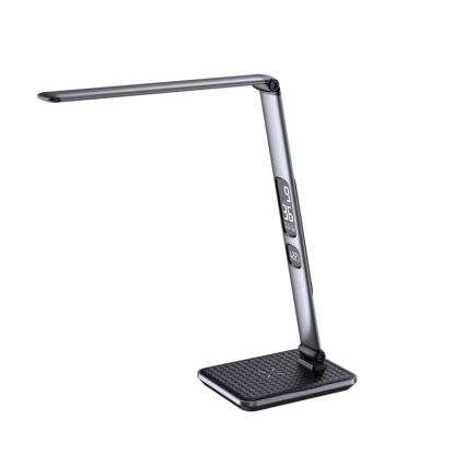 Candeeiro de mesa LED dimerizável LED/8,5W/230V com carregamento sem fios, prateado