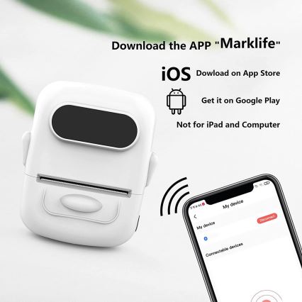 Impressora de etiquetas digital USB-C + etiquetas autocolantes 40x30mm