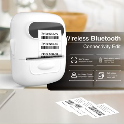 Impressora de etiquetas digital USB-C + 3x etiquetas autocolantes