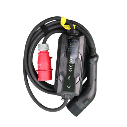 Immax - Estação de carregamento portátil para veículos elétricos EV AC Tipo 2 16A/380V 11kW + tomada 230V, 3,7kW 5m + estojo