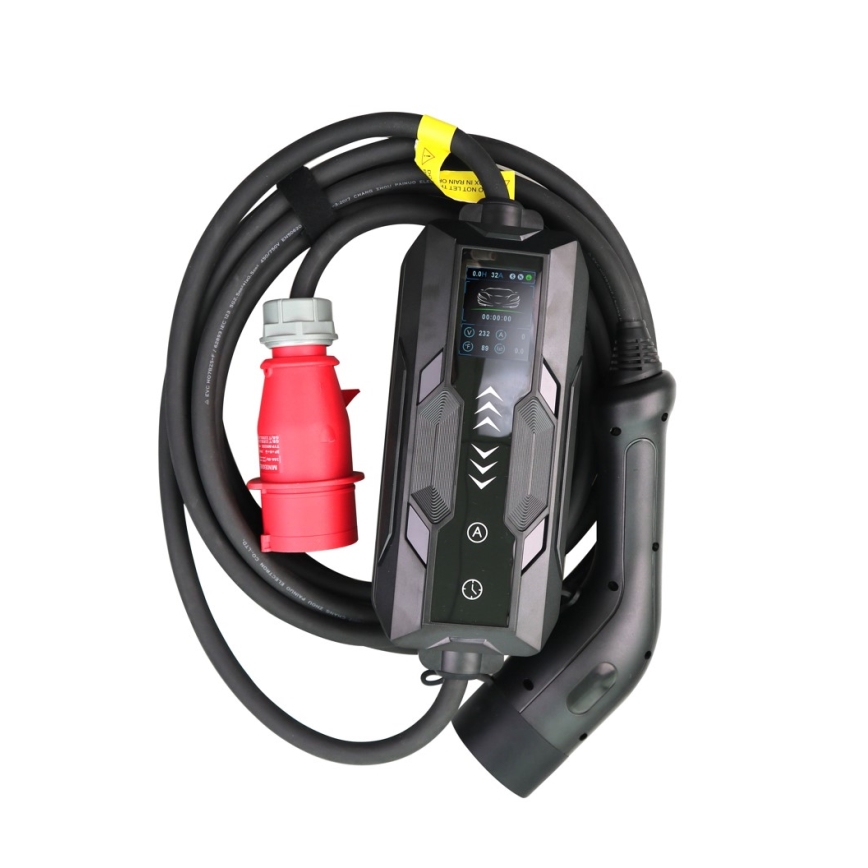 Immax - Estação de carregamento portátil para veículos elétricos AC Type 2 16A/380V 11kW + ficha 230V, 3,7kW 5m + capa