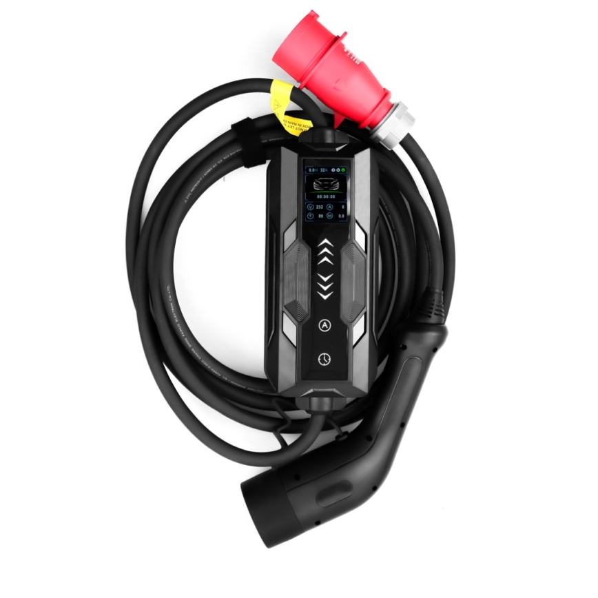Immax - Estação de carregamento portátil para veículos elétricos AC Type 2 16A/380V 11kW + ficha 230V, 3,7kW 5m + capa