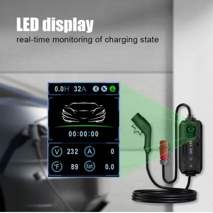 Immax - Estação de carregamento portátil para veículos elétricos AC Type 2 32A/380V 22kW 5m + capa