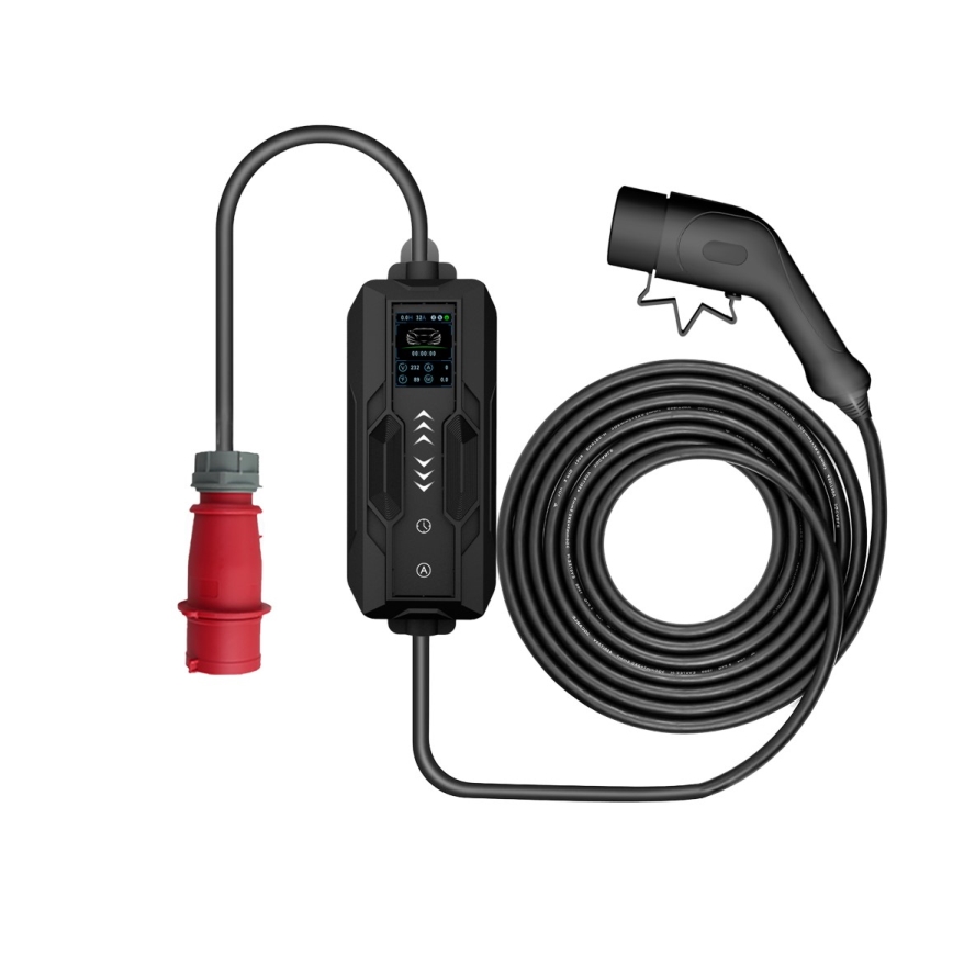 Immax - Estação de carregamento portátil para veículos elétricos AC Type 2 32A/380V 22kW 5m + capa
