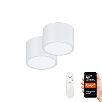 Immax Neo 07024L-15BD - Conjunto 2x Iluminação de teto LED com regulação RONDATE branco 2xLED/12W/230V + controlo remoto Tuya