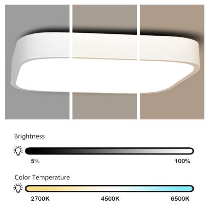 Immax NEO 07042L – Iluminação de teto LED com regulação RECUADRO LED/67W/230V + CR Tuya