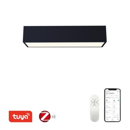 Immax NEO 07074-60 - Iluminação de teto LED com regulação CANTO LED/34W/230V preto Tuya + controlo remoto