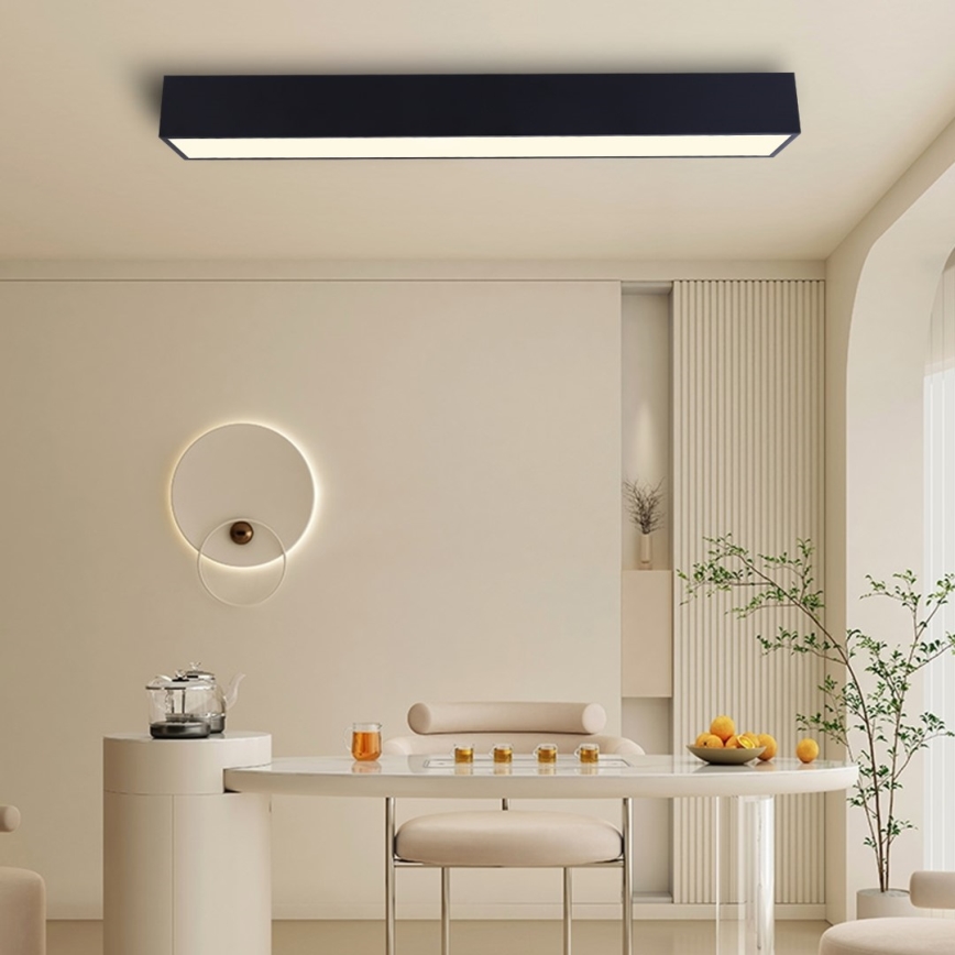 Immax NEO 07074-90 - Iluminação de teto LED com regulação CANTO LED/50W/230V preto Tuya + controlo remoto