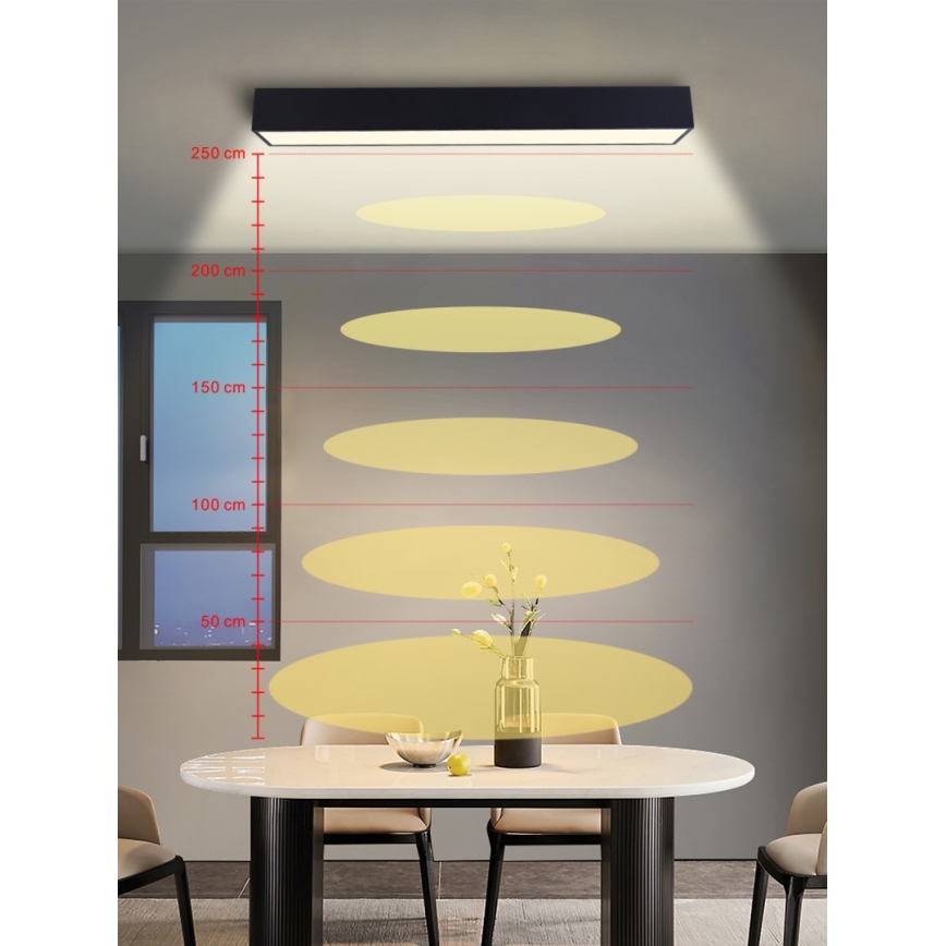 Immax NEO 07074-90 - Iluminação de teto LED com regulação CANTO LED/50W/230V preto Tuya + controlo remoto
