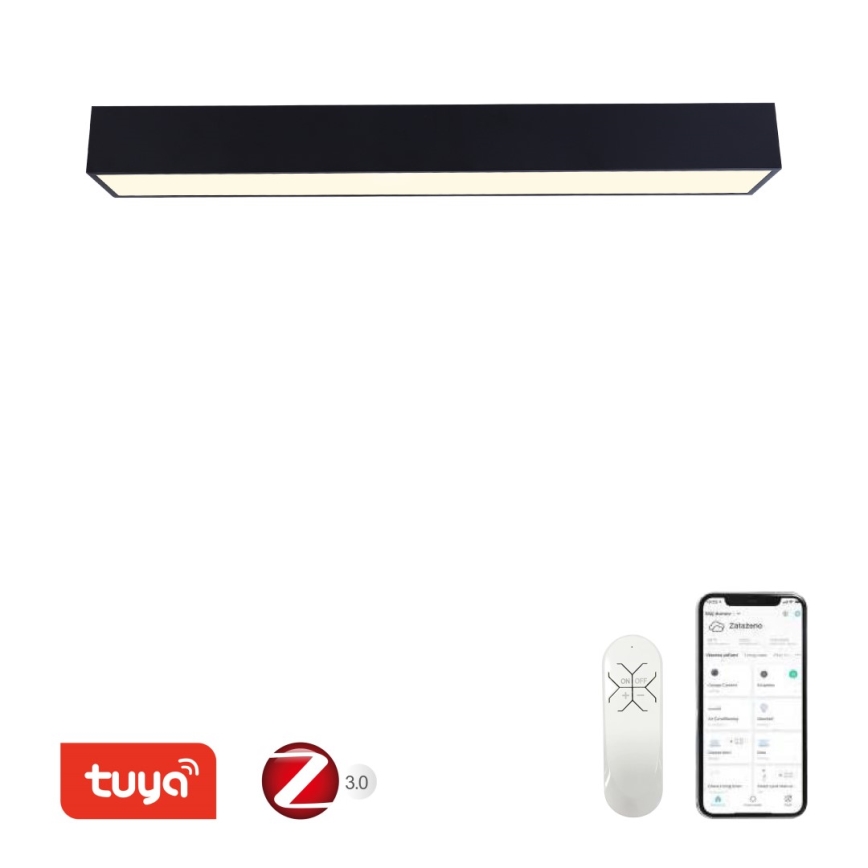 Immax NEO 07074-90 - Iluminação de teto LED com regulação CANTO LED/50W/230V preto Tuya + controlo remoto
