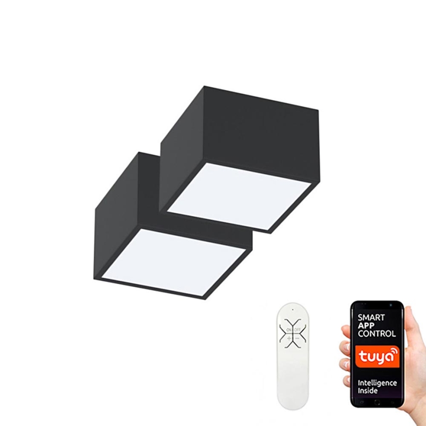 Immax Neo 07074L-15BD - Conjunto 2x Iluminação de teto LED com regulação CANTO 2xLED/12W/230V + controlo remoto Tuya