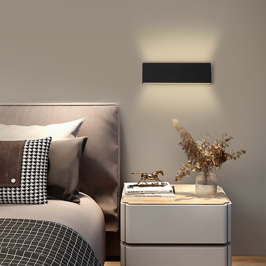 Immax NEO 07086L - Luminária de parede LED dimmerizável LISTON LED/8W/230V preta Tuya + controlo remoto