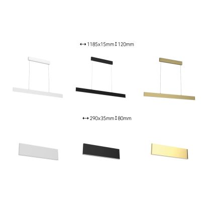 Immax Neo 07129L - Iluminação de parede LED com regulação LISTON LED/18W/230V dourado+CR Tuya