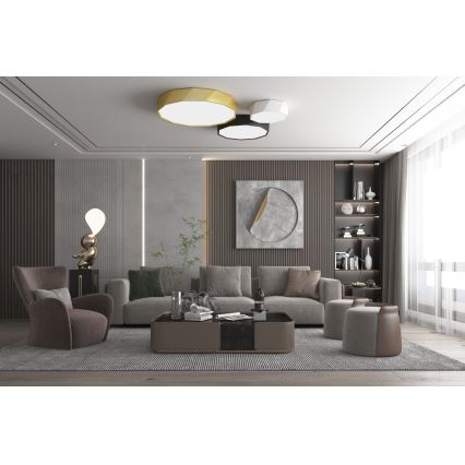 Immax NEO 07130-B60 - LED SMART Iluminação de teto com regulação DIAMANTE preto LED/43W/230V + controlo remoto 60cm Tuya ZigBee